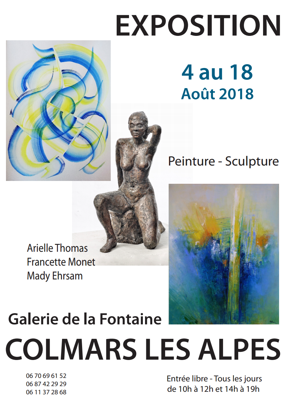 Sculptures de Francette Monet en exposition - du 4 au 18 août 2018